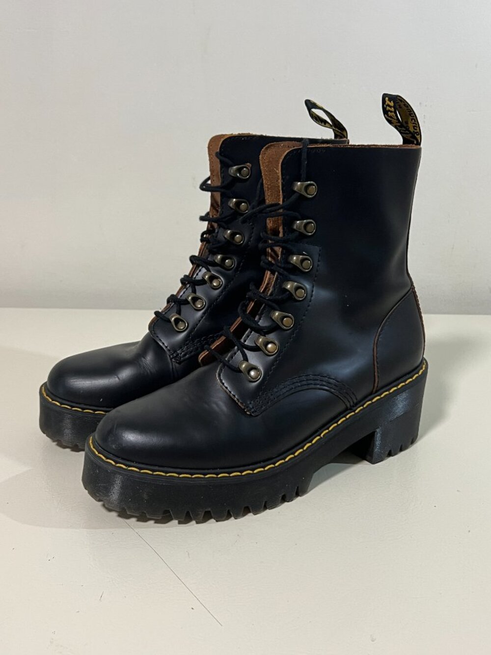 Dr. Martens Leona Women's Vintage Smooth Leather Heeled Boots
